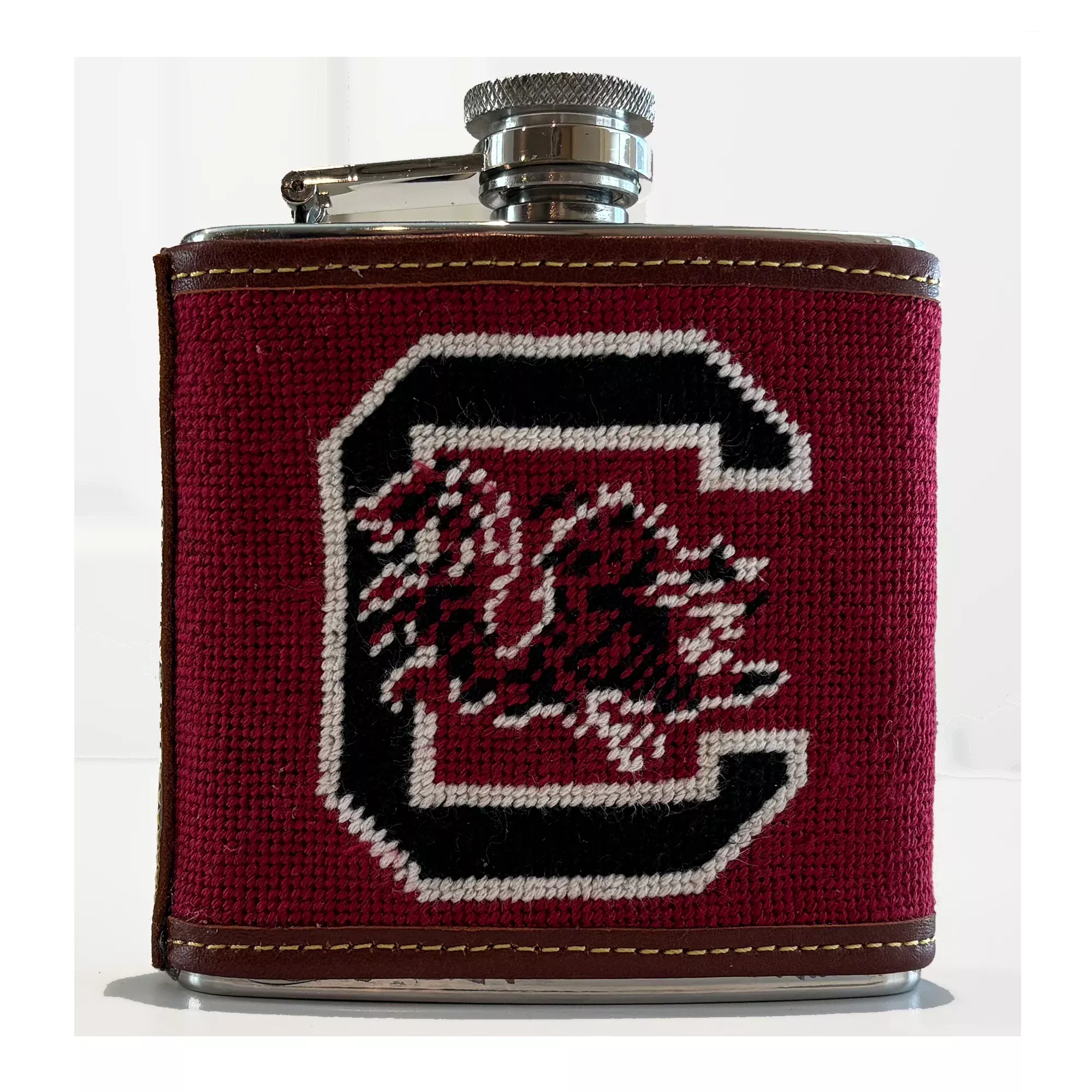 USC Gamecocks Hand-stitched Needlepoint Flask