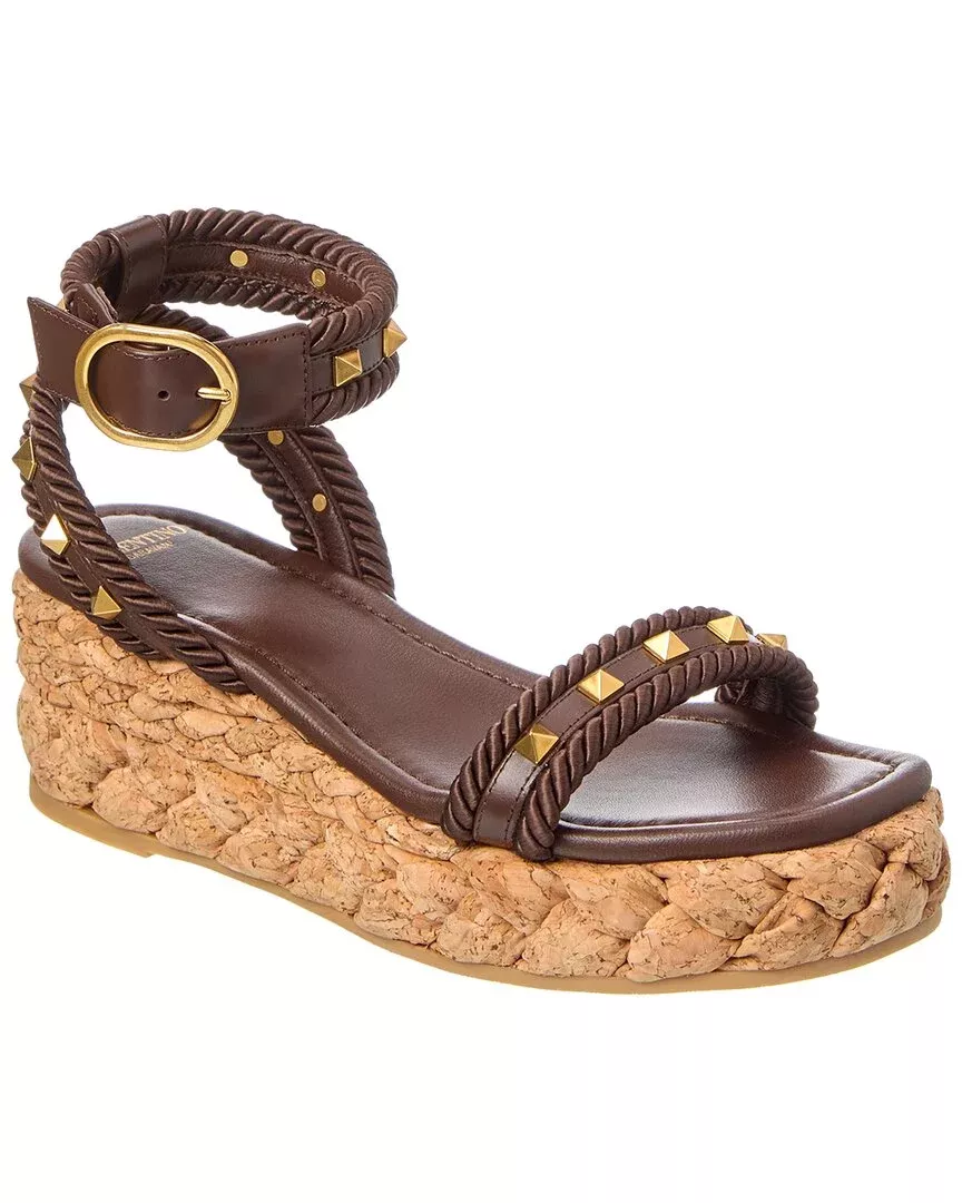 Valentino Rockstud 60 Leather Espadrille