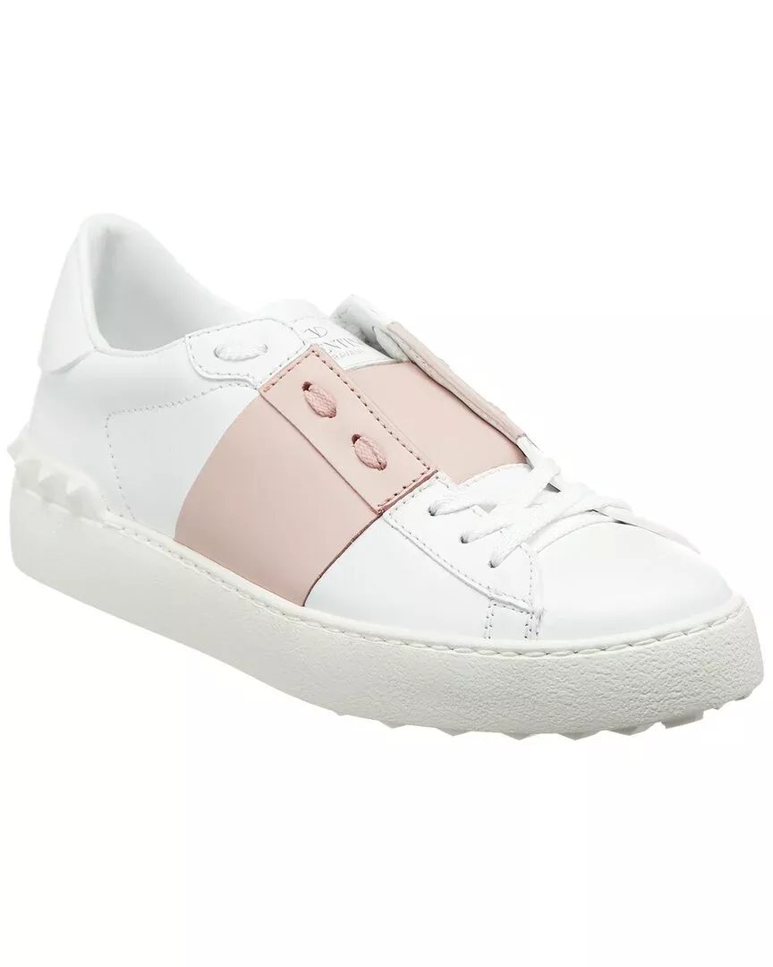 Valentino Rockstud Open Leather Sneaker