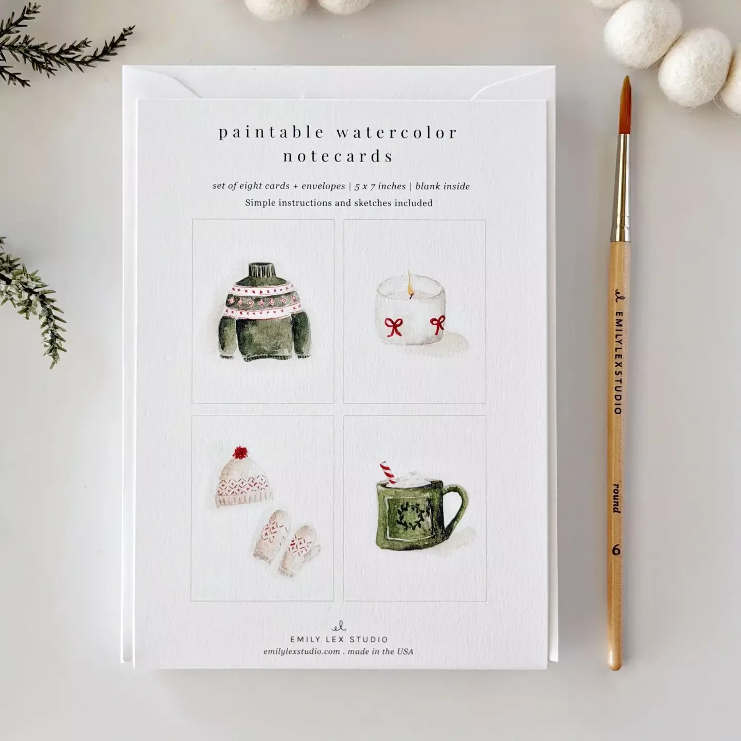 Warm + Cozy Paintable Notecards