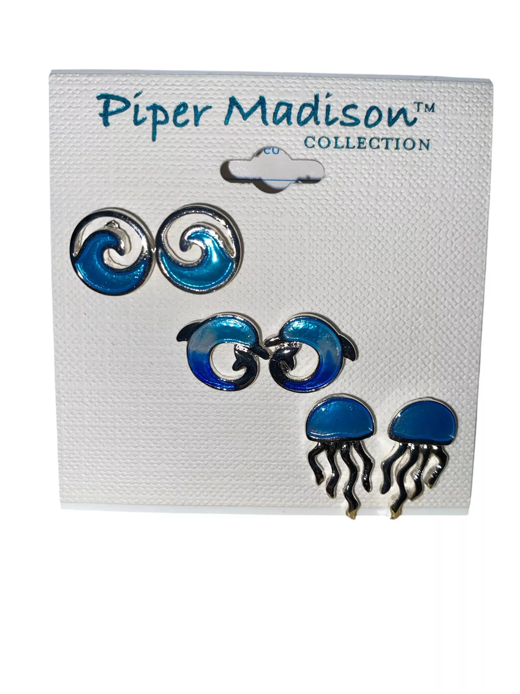 Wave Dolphin Jellyfish Earrings