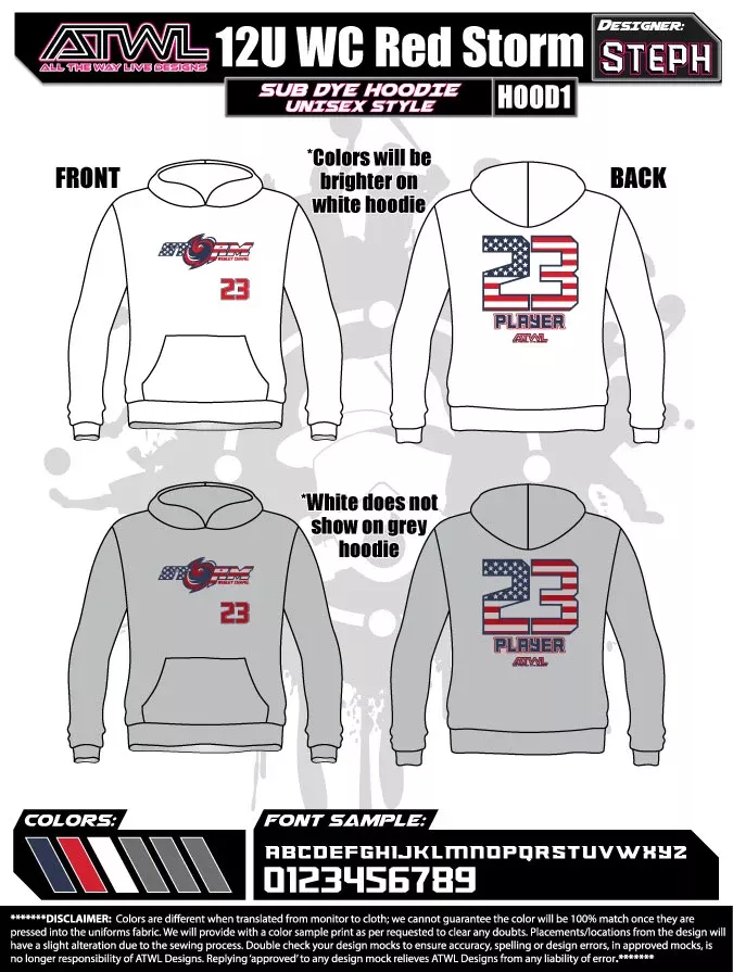 WC Red Storm Sub-dye Hoodie