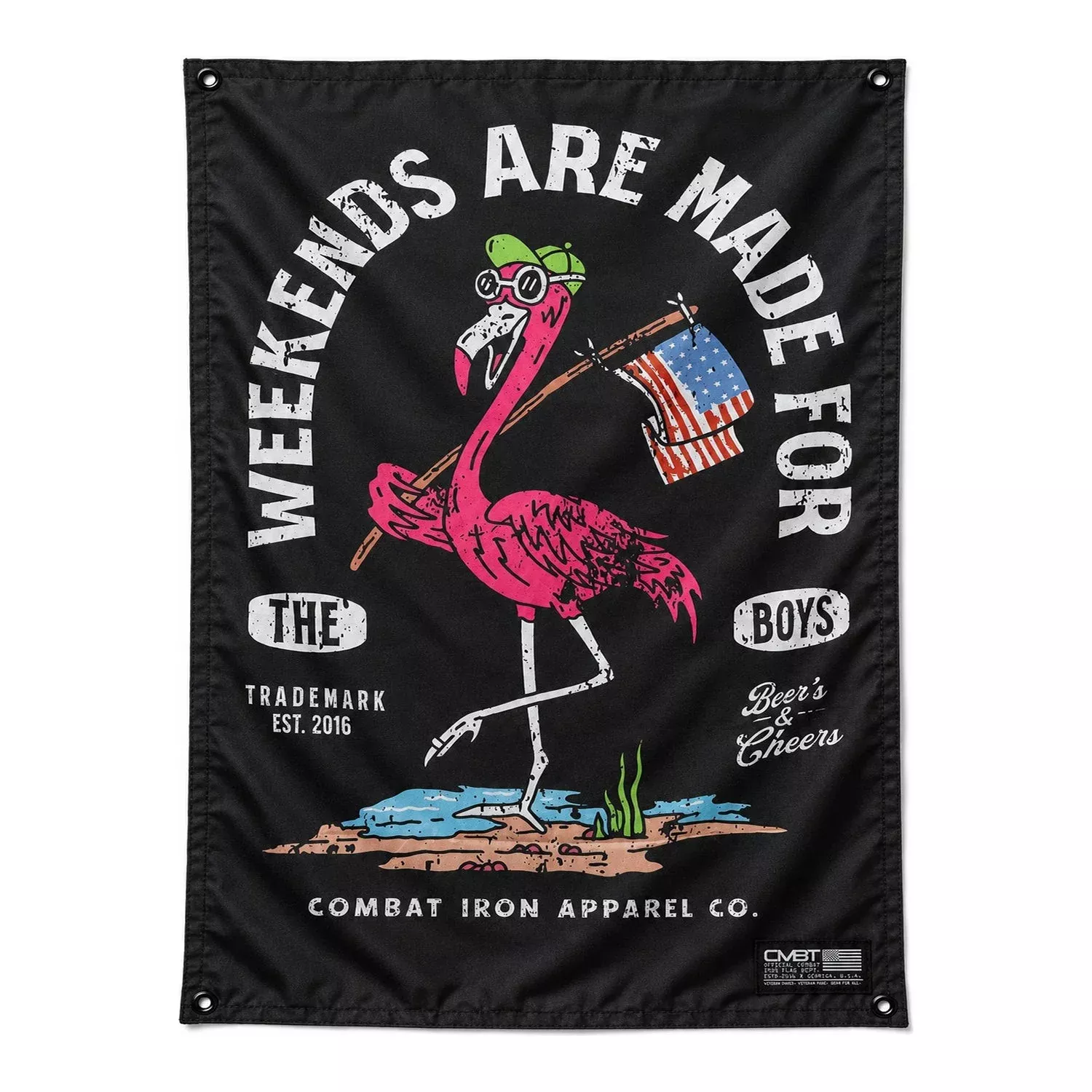 Weekends Are Made For The Boys Wall Flag