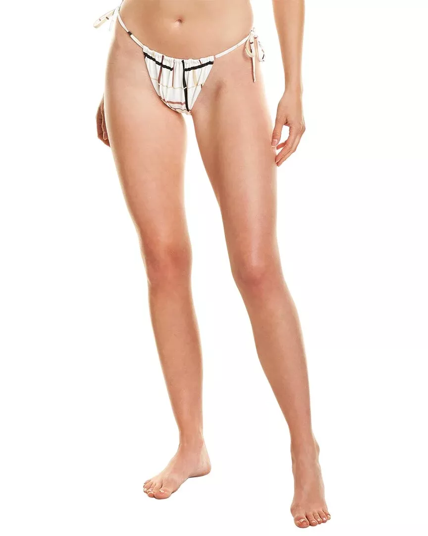 Weworewhat Ruched String Bikini Bottom