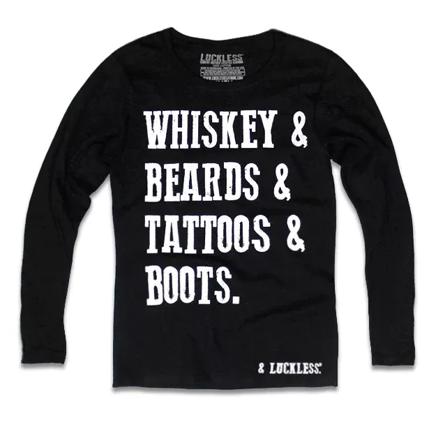 Whiskey And Beards Long Sleeve