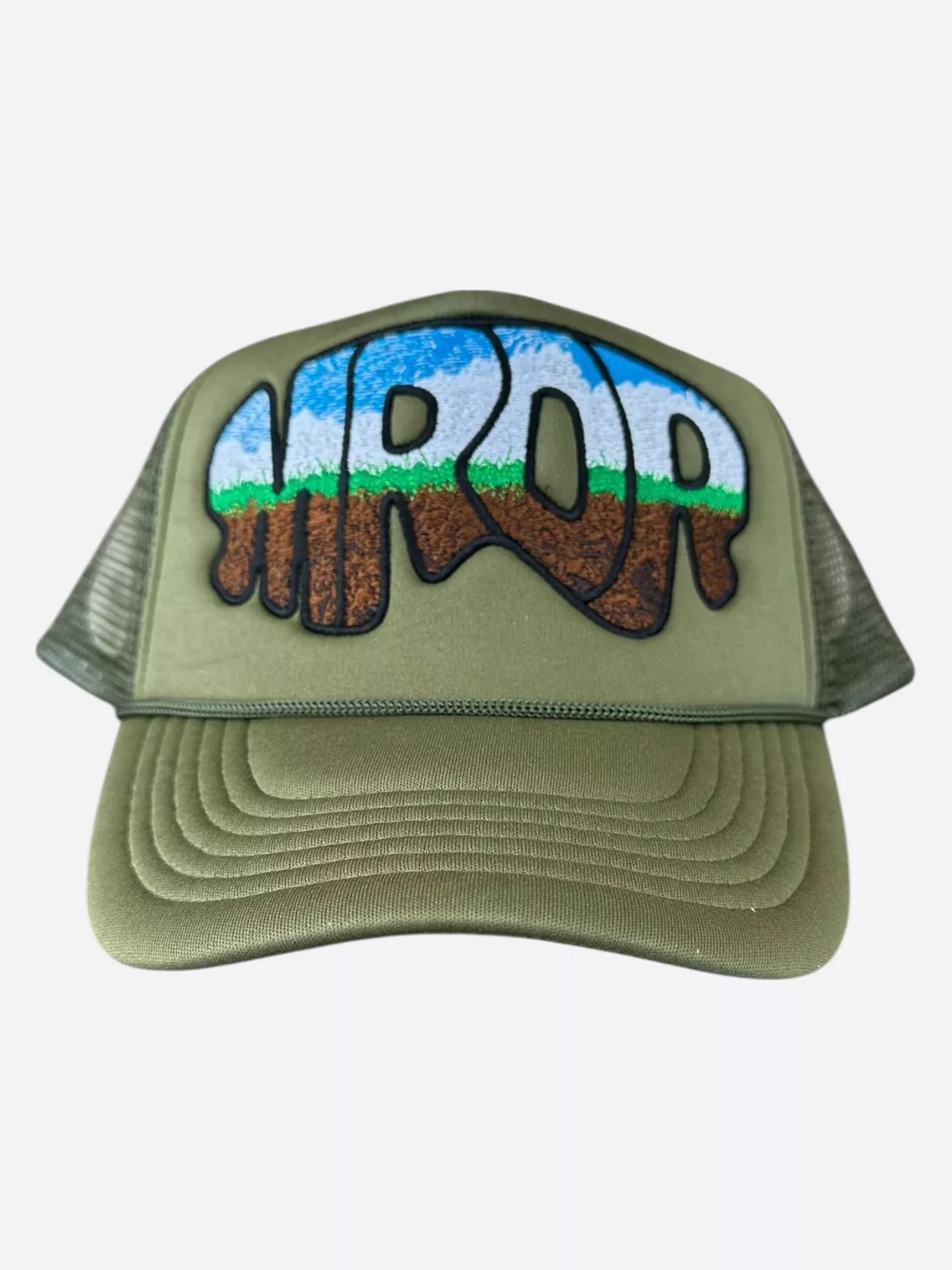 Who Decides War Olive MRDR Embroidered Patch Trucker Hat