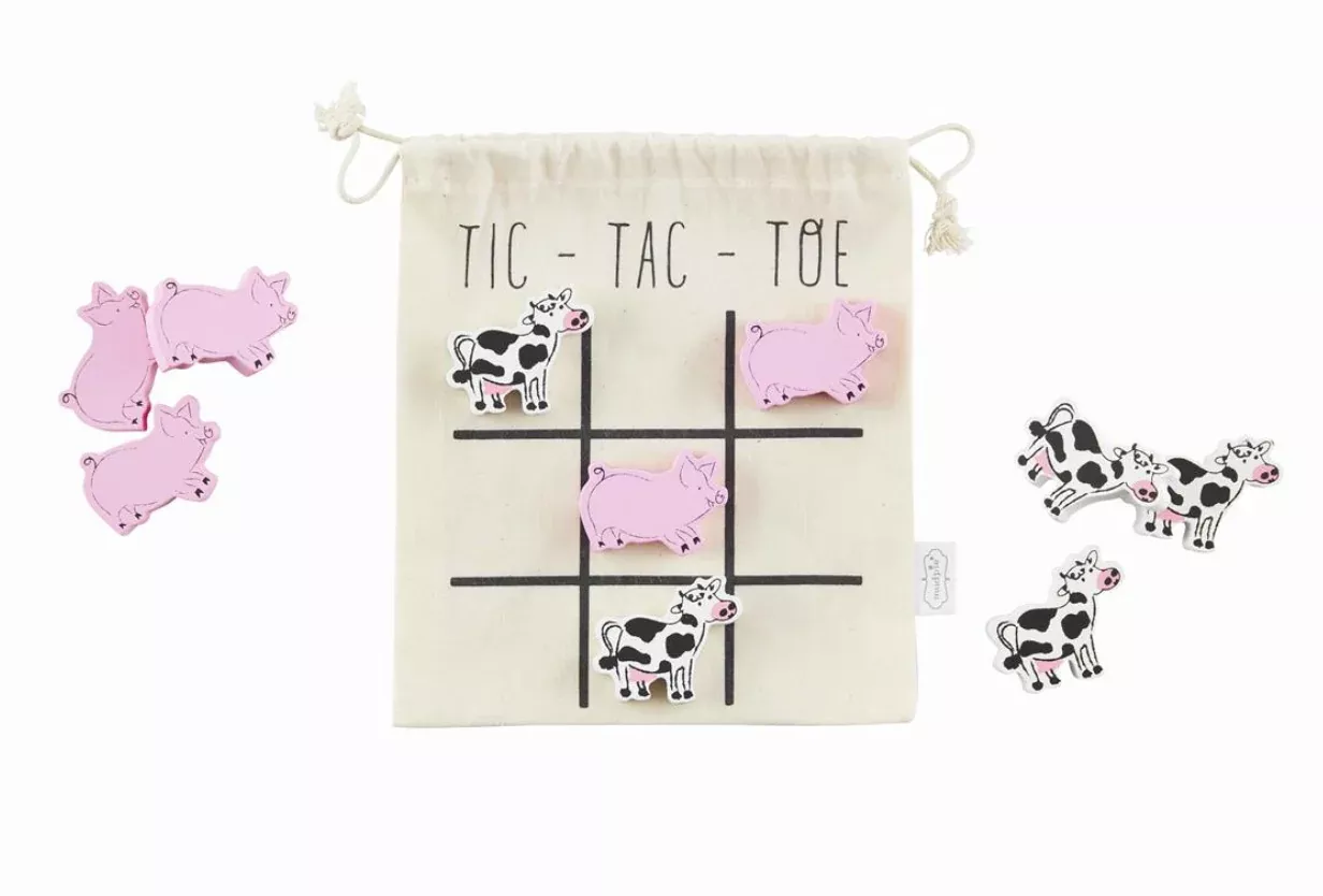 Wood Tic Tac Toe Farm Set