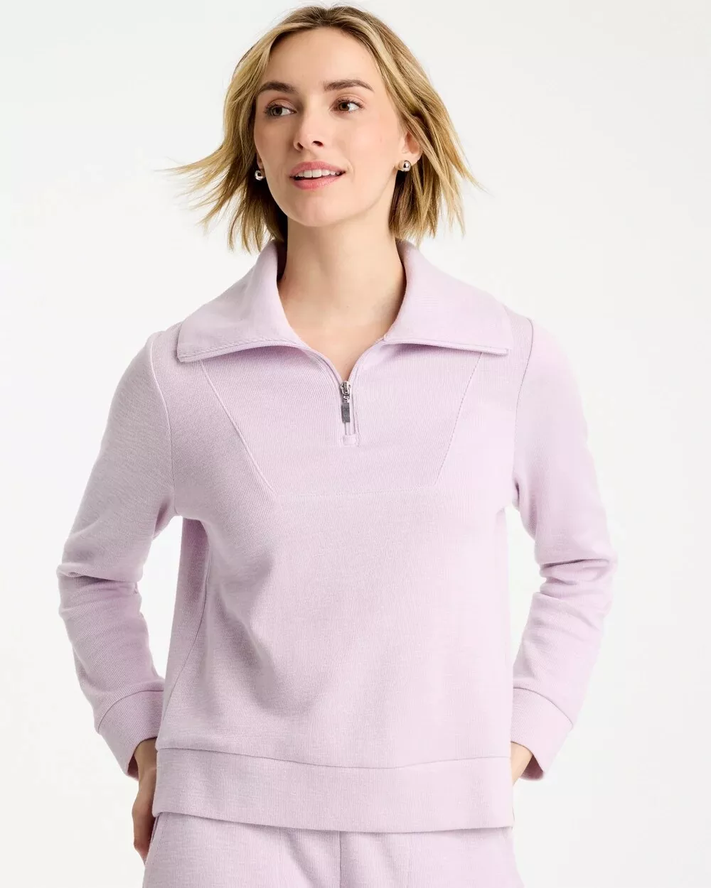 Zenergy Beach Slub Half-Zip Pullover Top